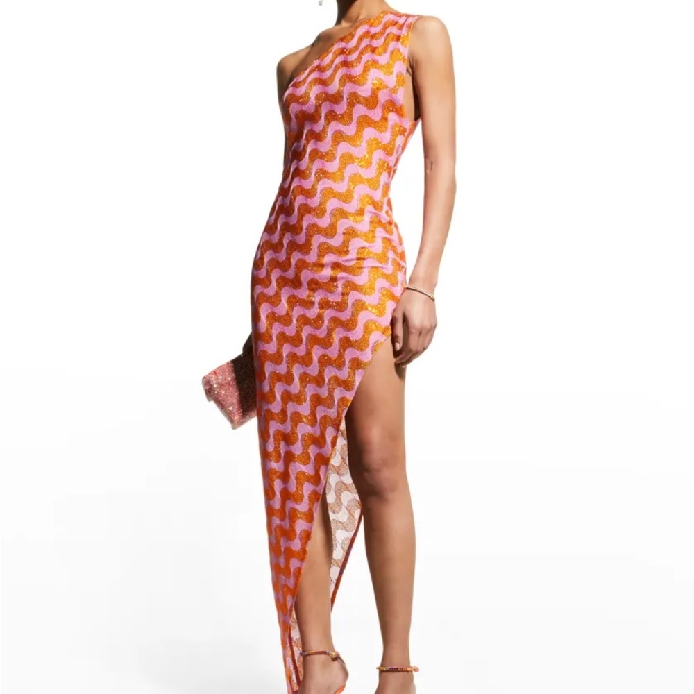 Raisa Vanessa Strass Wavy Asymmetrical Dress